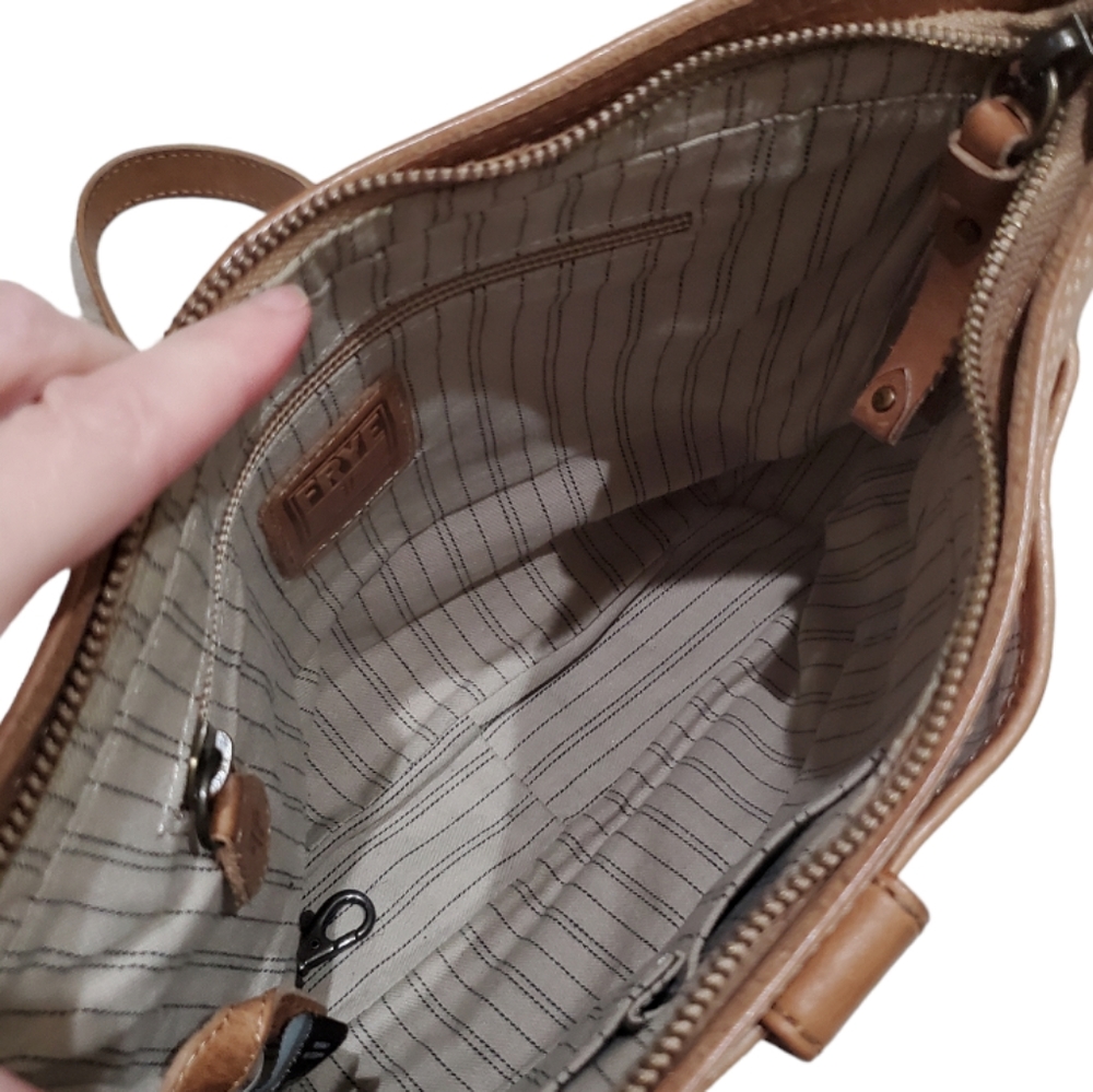 Frye Melissa Leather Bag Rustic Boho Distressed Western Everyday Purse Congac - Picture 8 of 14